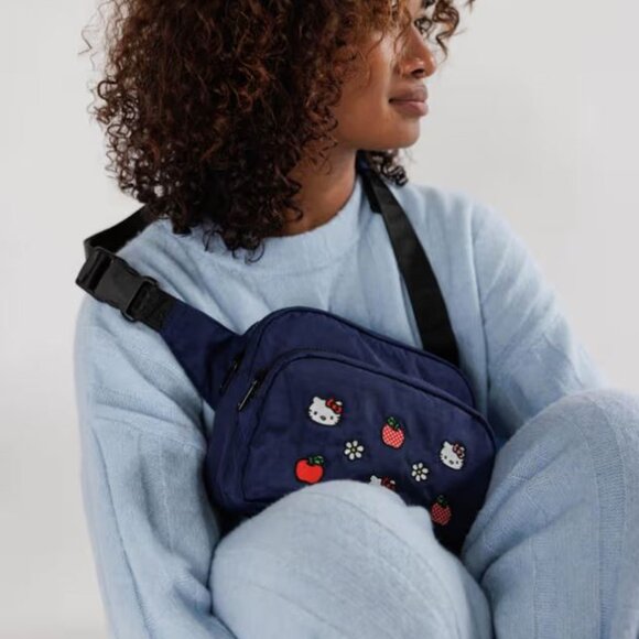 Baggu Embroidered Hello Kitty Fanny Pack Dark Blue and Red Sanrio - Picture 1 of 4